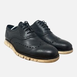 Cole Haan Black Leather Men's Oxfords with Tan Sole